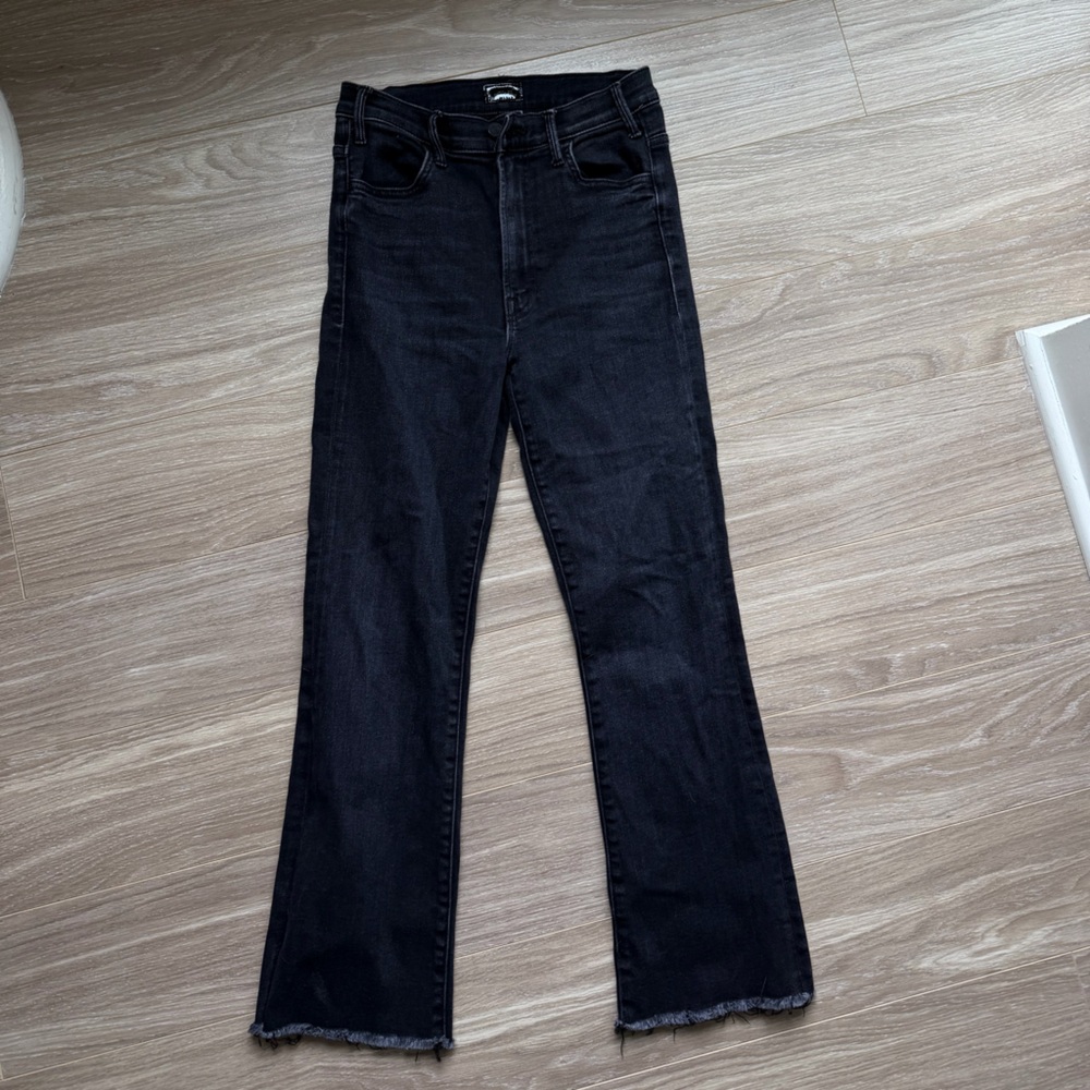 MOTHER Women’s The Hustler Ankle Fray Black Encounters at Midnight Sz 27 EUC - Picture 7 of 15